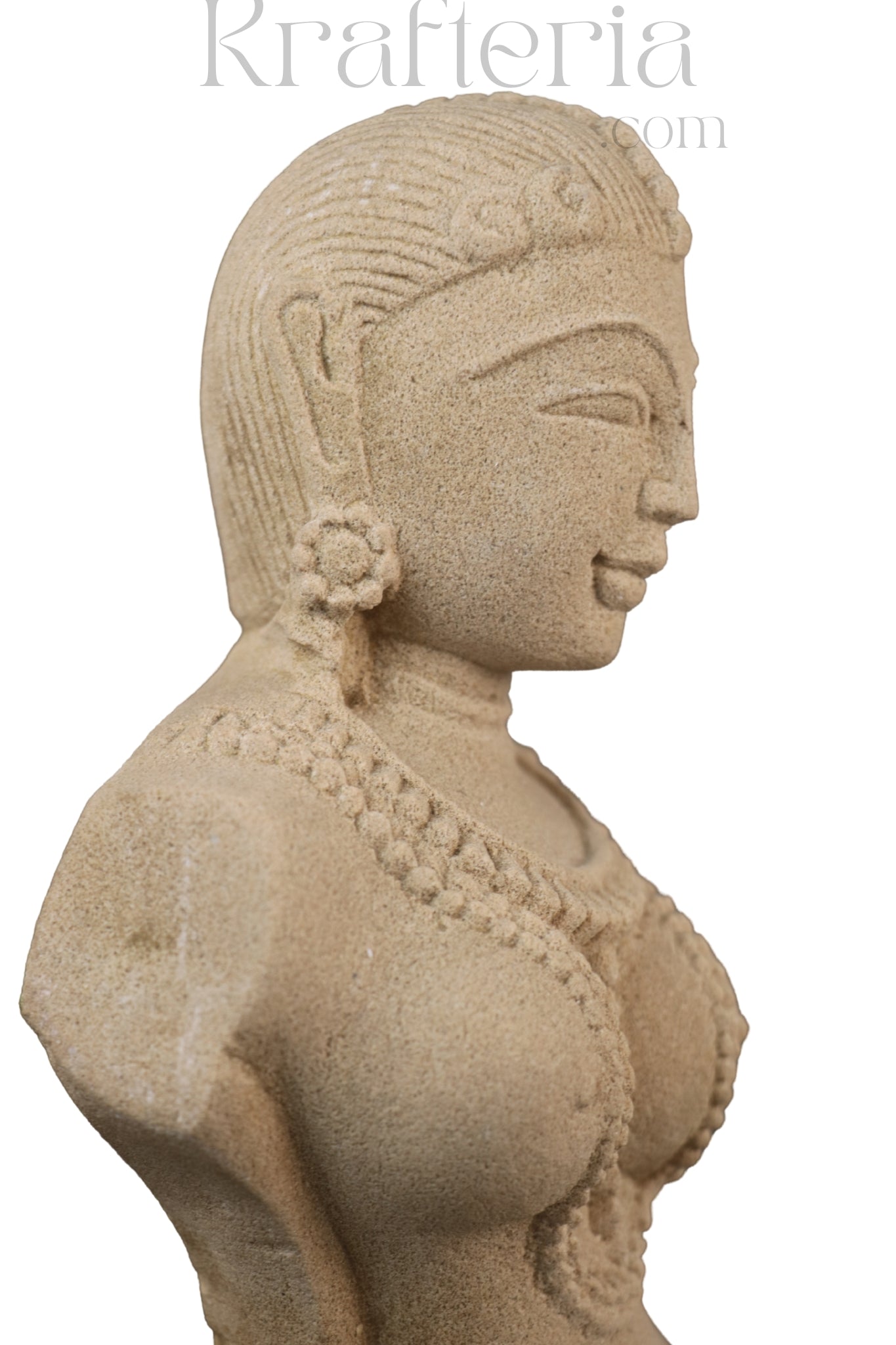 Celestial Muse - A Sandstone Sculpture of Feminine Grace