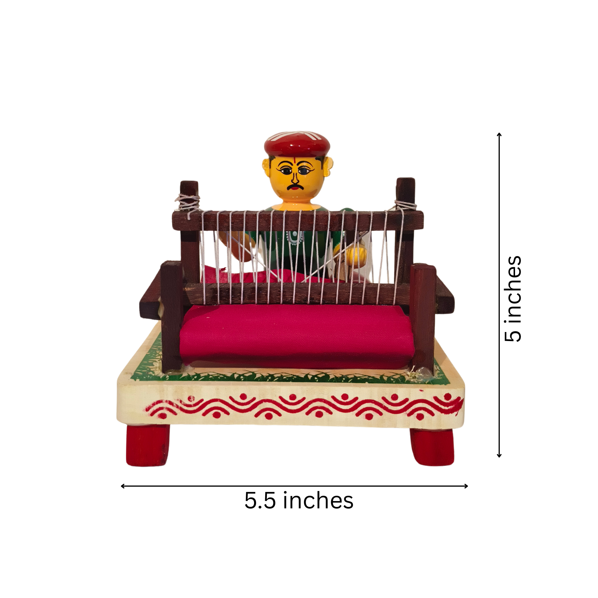 Etikoppaka Wooden Toy - Weaver at a Loom