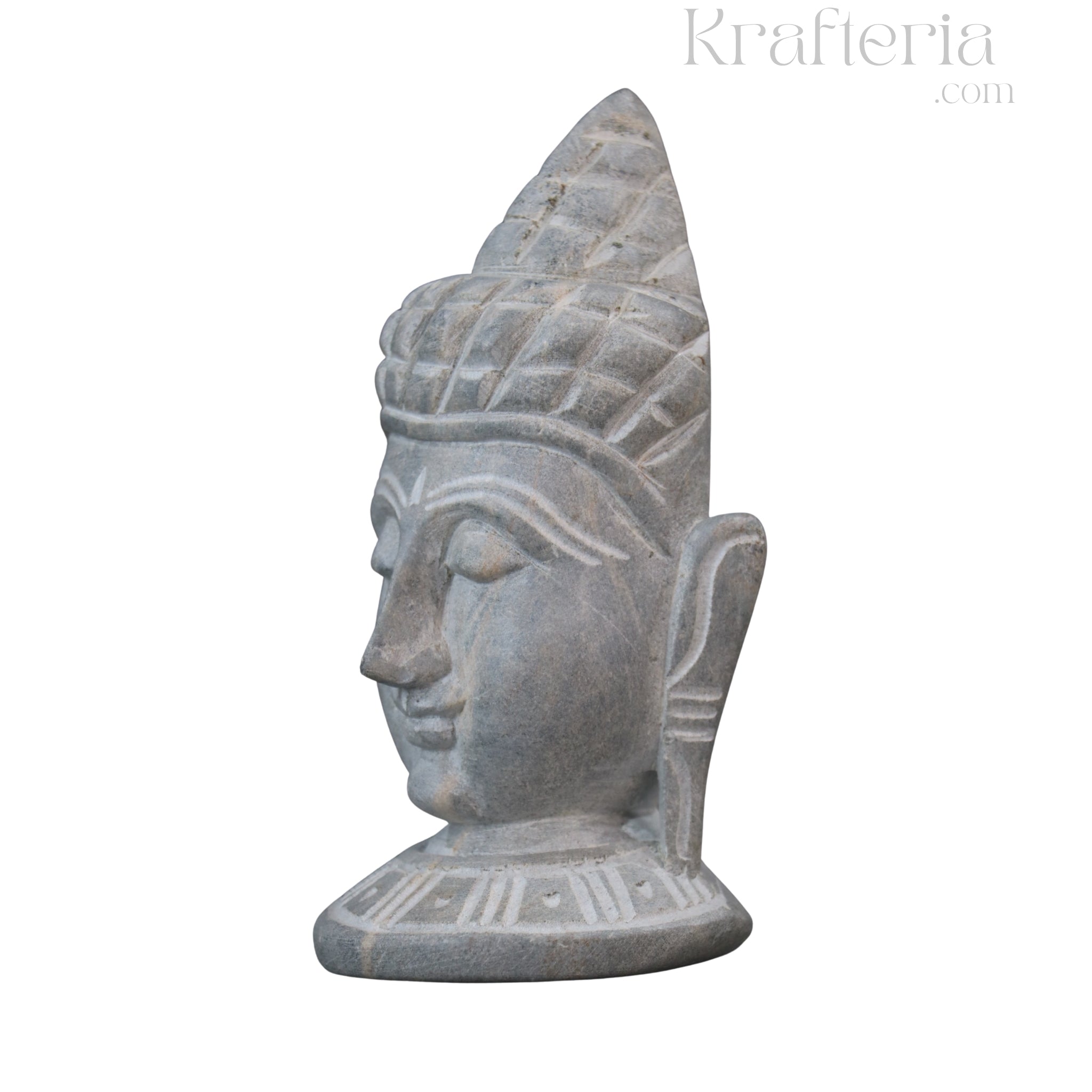 Hand-Carved Buddha Face – Soft Stone Meditation Decor