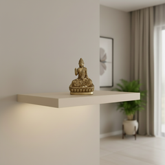 Brass Meditating Buddha Idol in Abhaya Mudra – Symbol of Peace