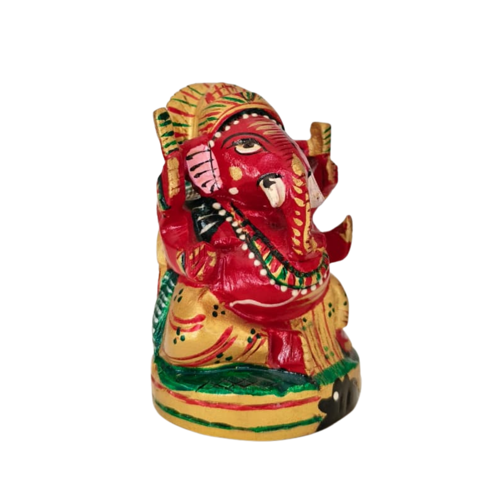 Wooden Ganesh Statue – Beautiful Hand-Painted Religious Art