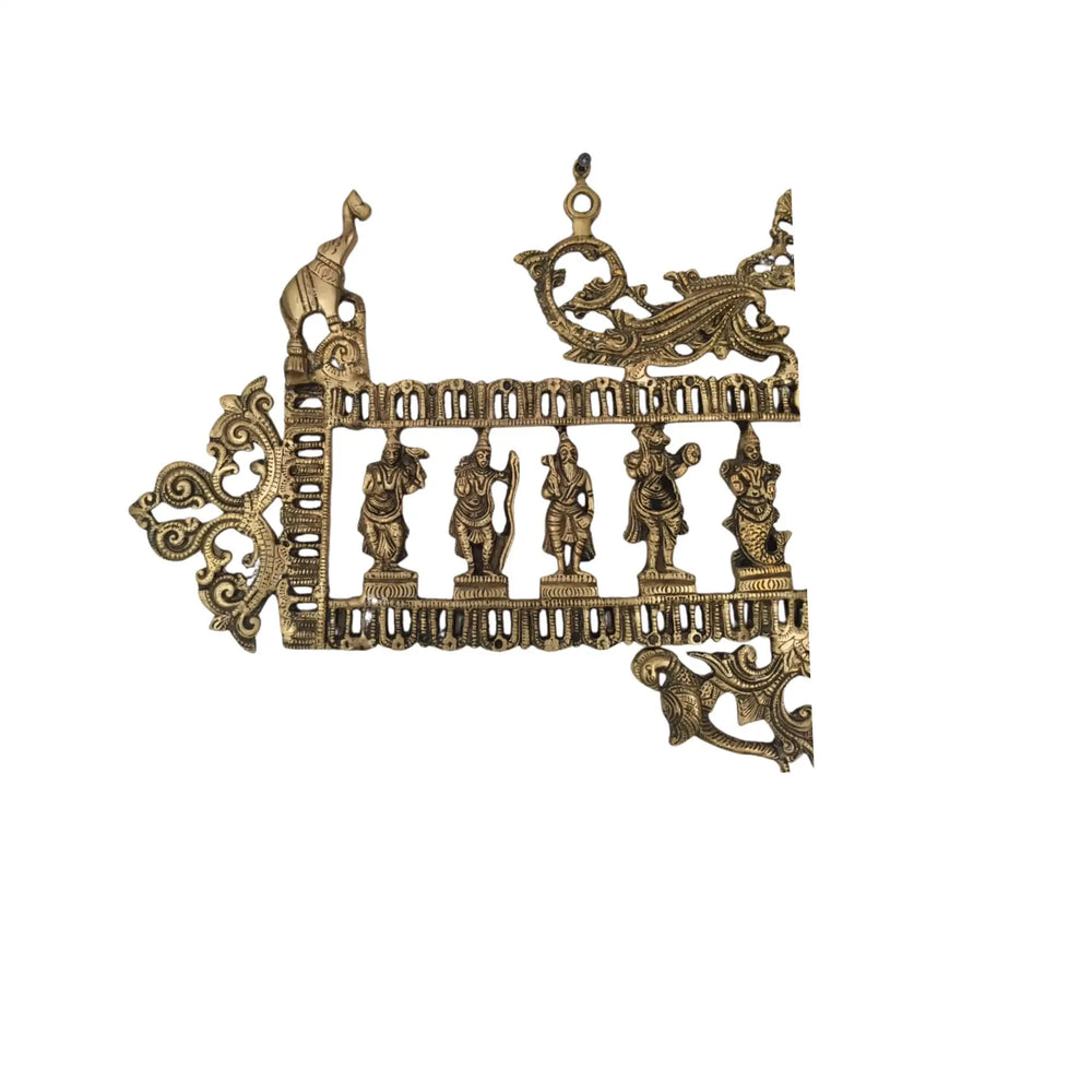 Ornate Brass Dashavatar Wall Hanging - Hindu Deity Procession Decor   Brass Ware