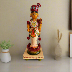 Etikoppaka Goddess Lakshmi in Padmasana – Traditional Wooden Idol