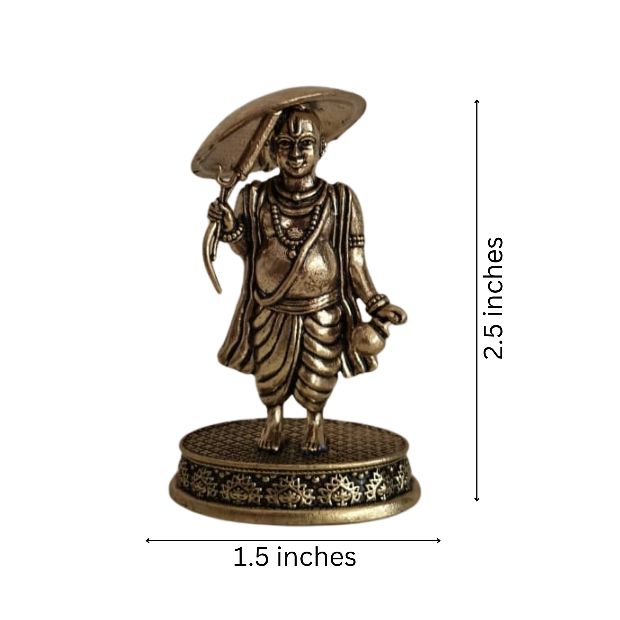 Brass Vamana Avatar Idol: Lord Vishnu in the Form of the Dwarf Brahmin | Baman Avtar