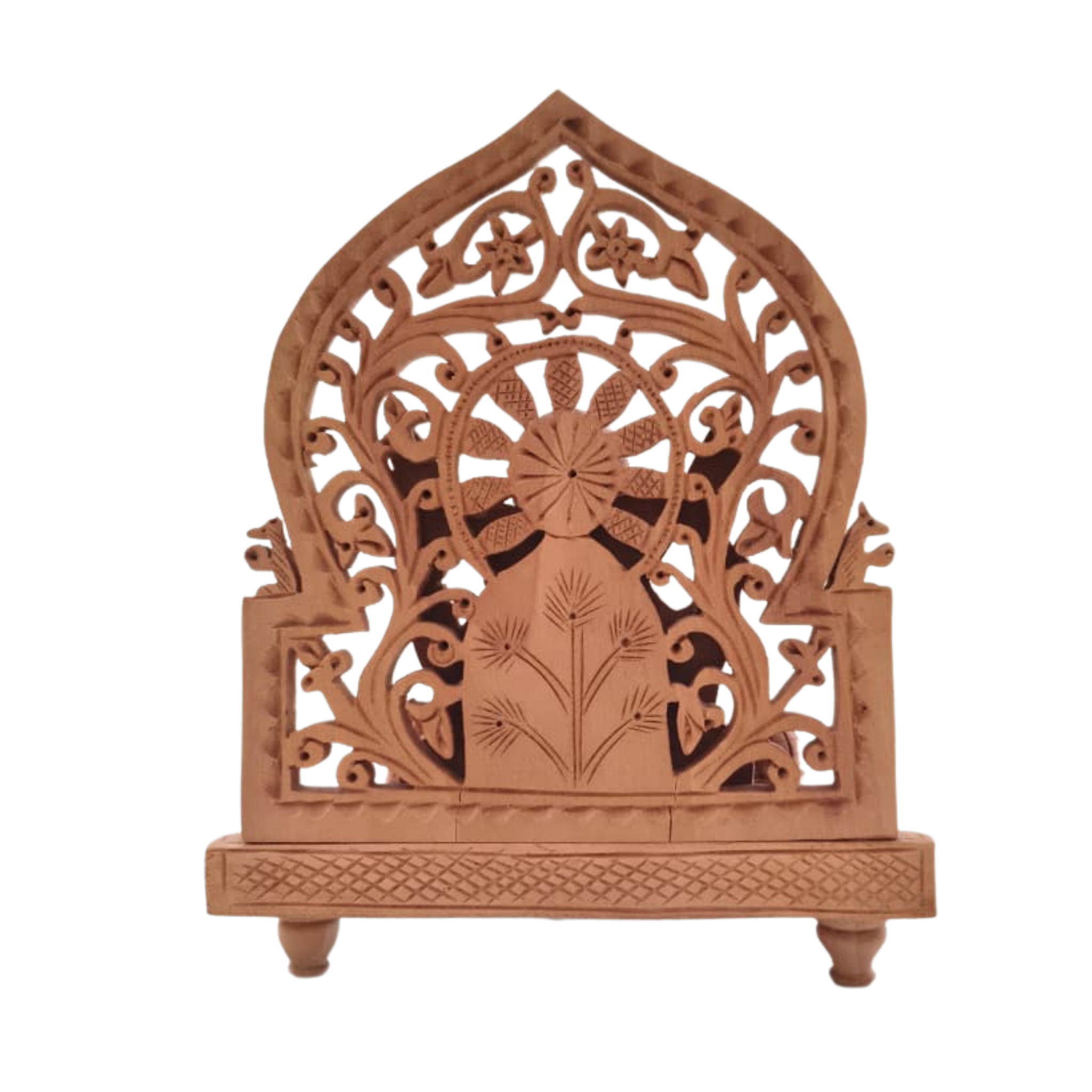Wooden Lord Ganesh Jali Idol | Artisan Spiritual Sculpture