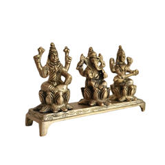 Brass Lakshmi Ganesha Saraswati Idol Set