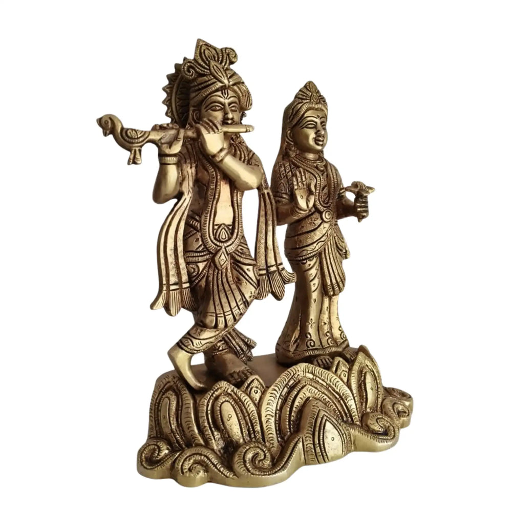 Brass Radha Krishna Murti – Timeless Symbol of Divine Love & Harmony   Brass Ware