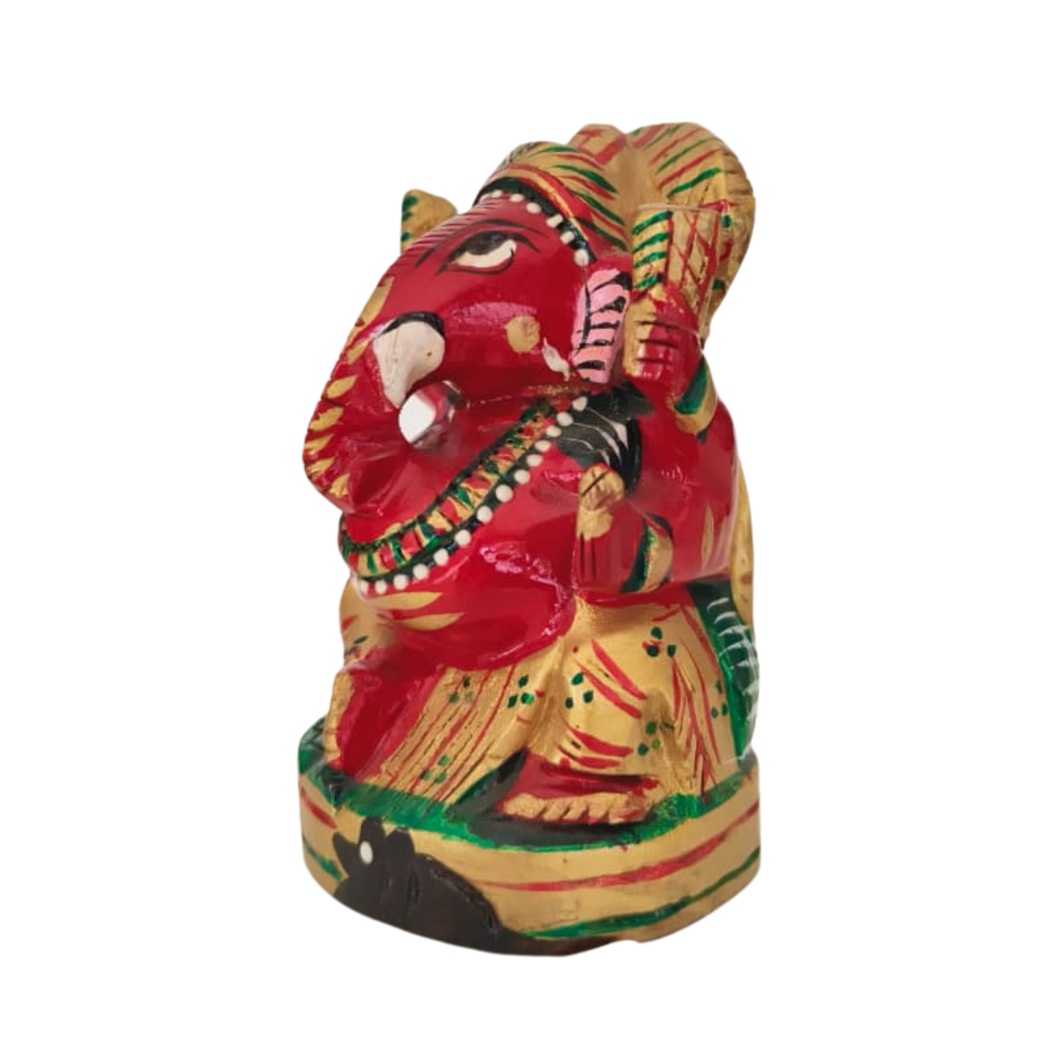 Wooden Ganesh Statue – Beautiful Hand-Painted Religious Art