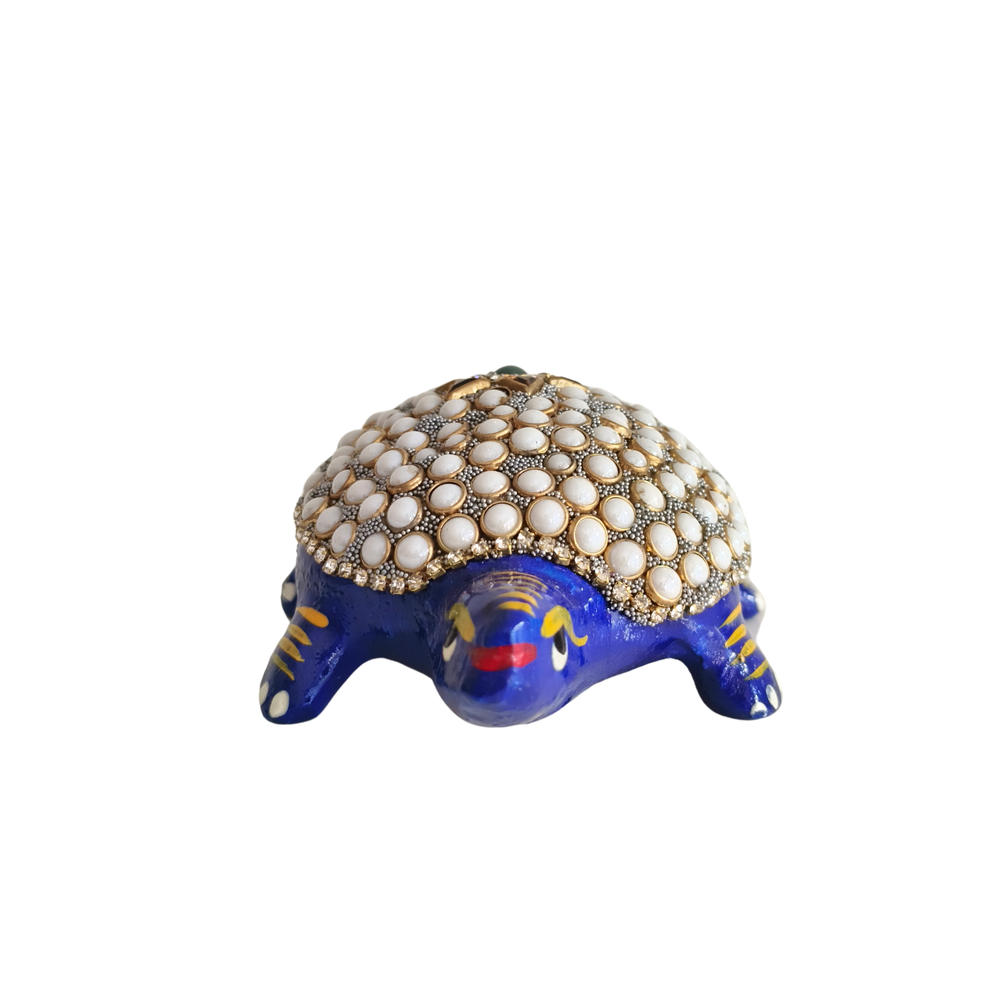Metal Tortoise with Stone Meenakari | Decorative Feng Shui Figurine