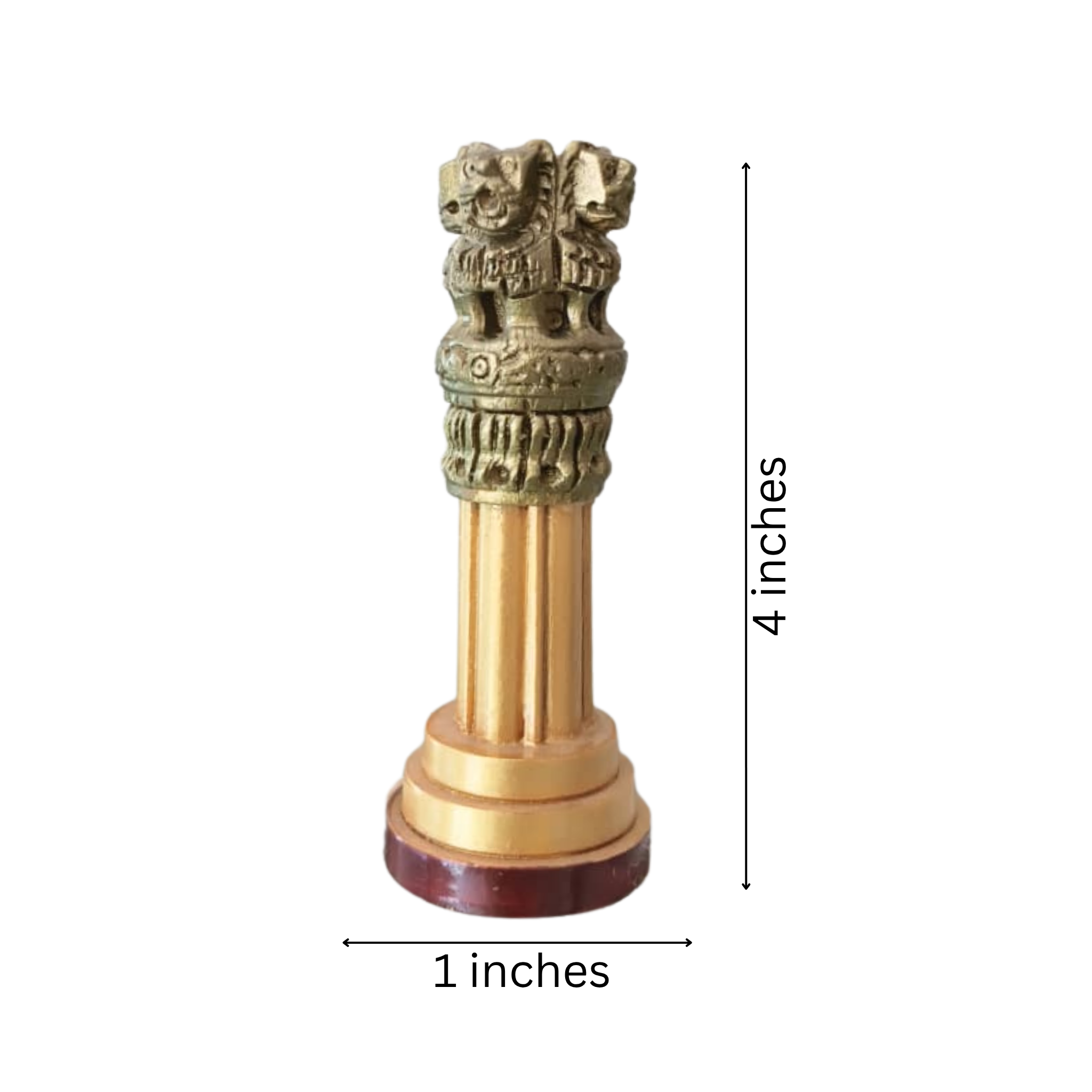 Handmade Wooden Ashoka Pillar – National Emblem Decorative Piece