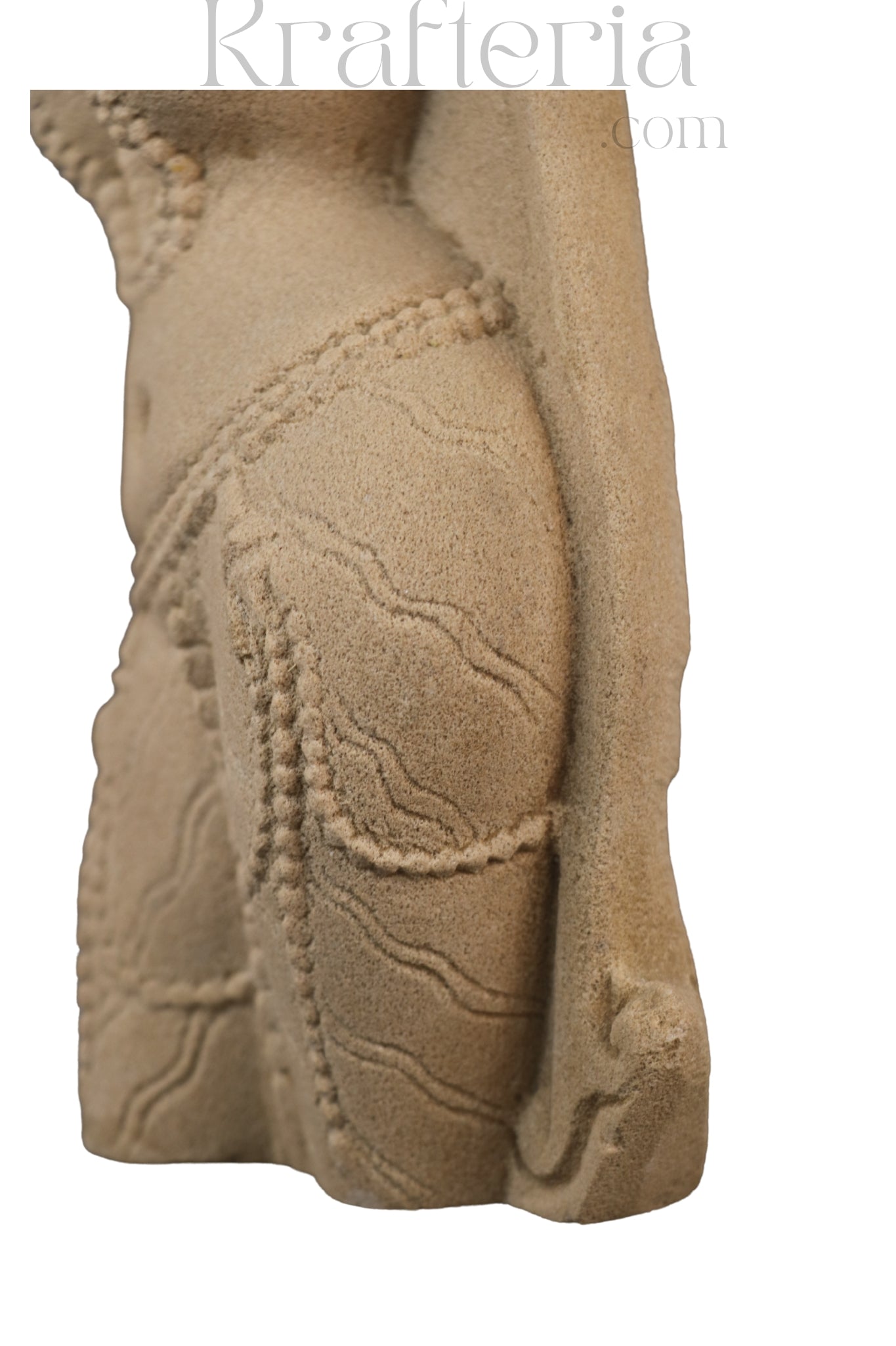 Celestial Muse - A Sandstone Sculpture of Feminine Grace