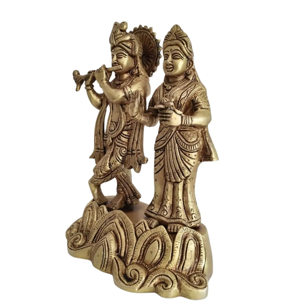 Brass Radha Krishna Murti – Timeless Symbol of Divine Love & Harmony   Brass Ware