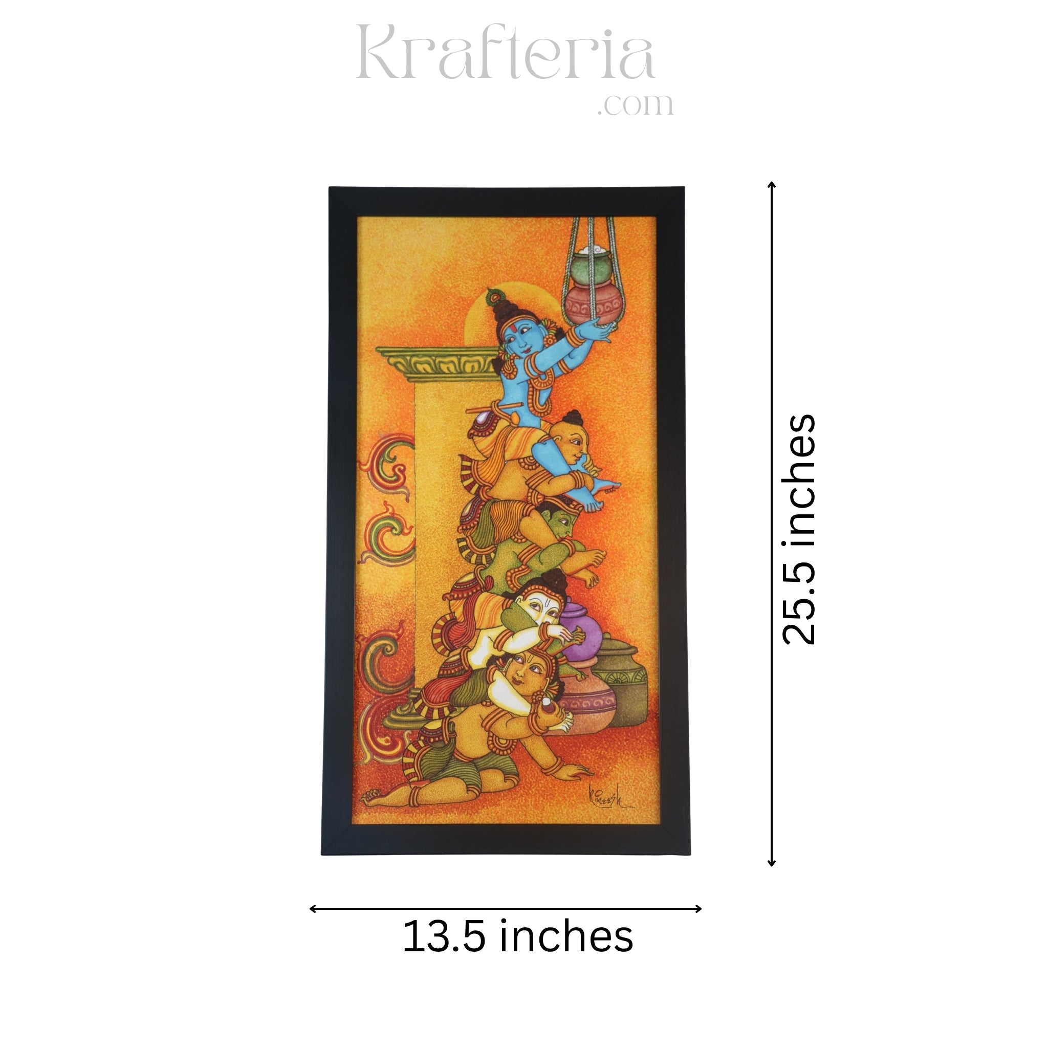 Venna Krishna – Kerala Mural Painting of Butter-Loving Krishna