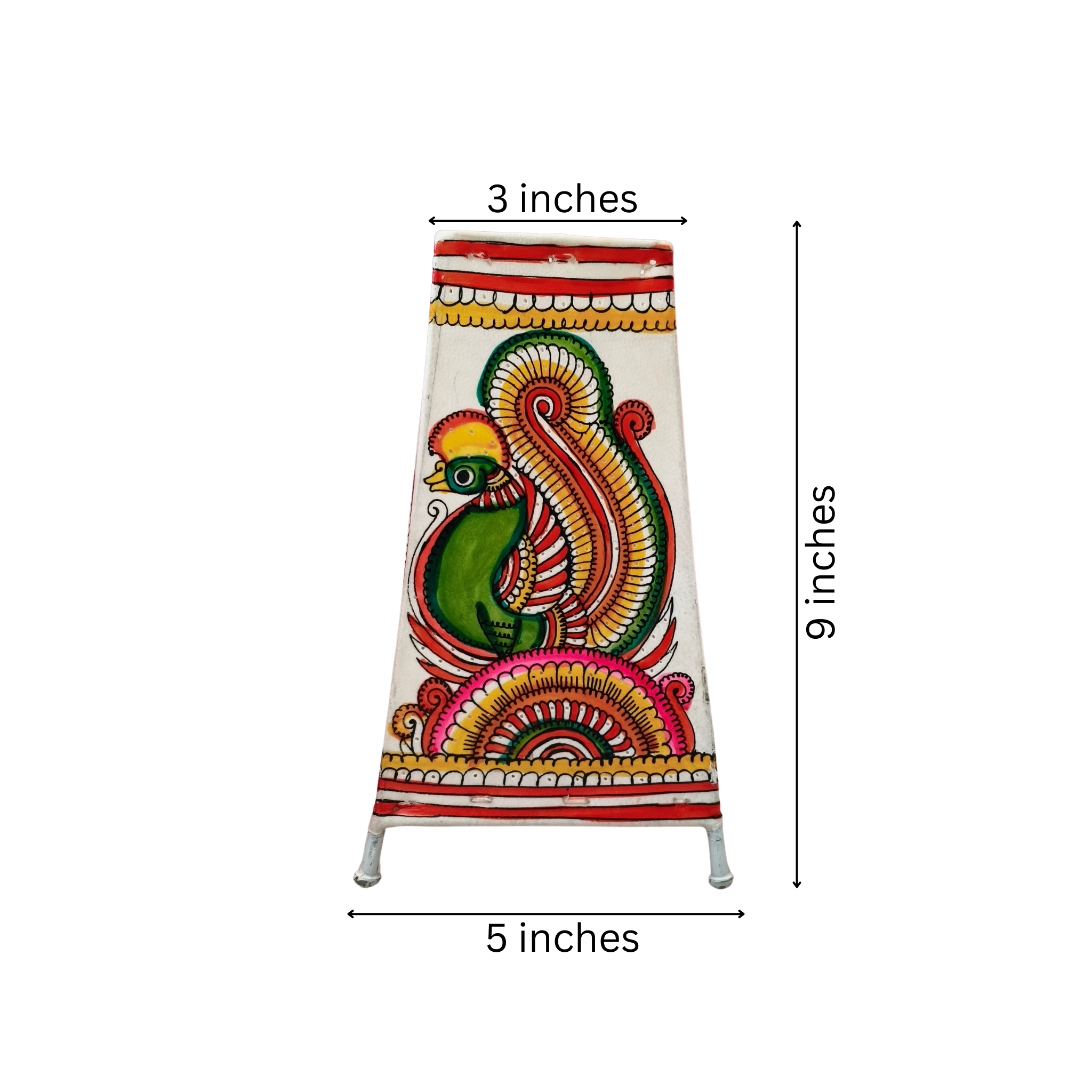 Ornate Peacock Leather Puppetry Painting | Bed Lamp