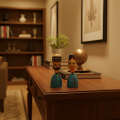 Sardar Spring Doll – Handcrafted Bobble Head for Car & Home Decor   Wooden Lacquerware&toys