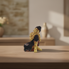 Resin Buddha Idol with Stones | Decorative Spiritual Sculpture