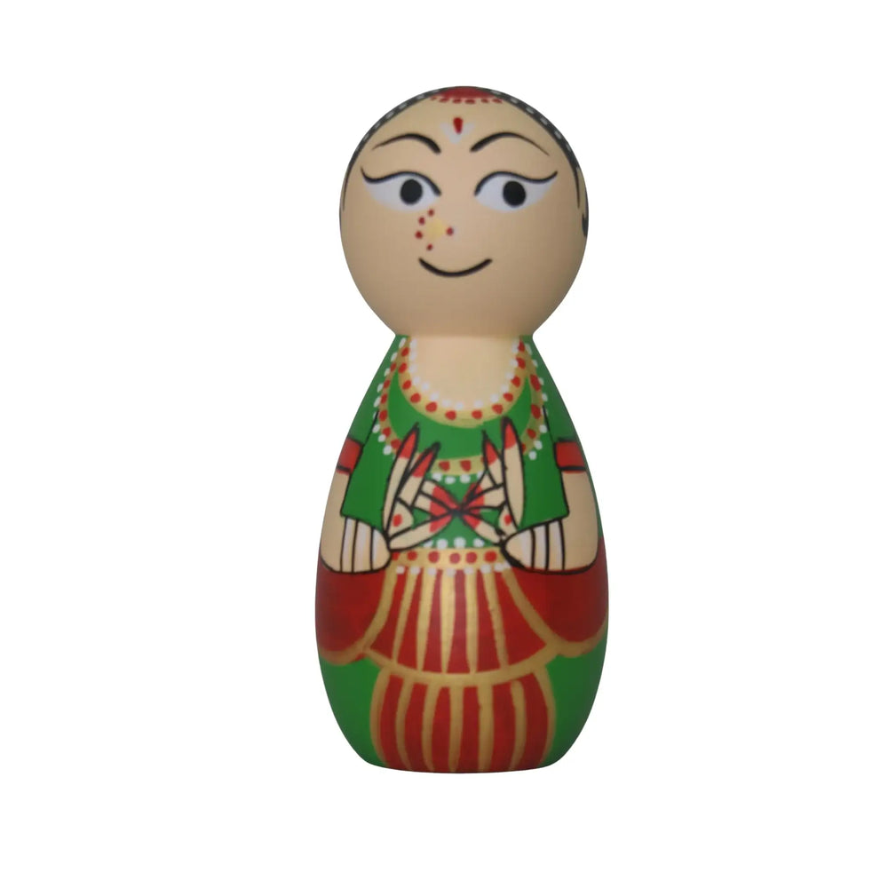 Cultural Indian Kathakali wooden figurines