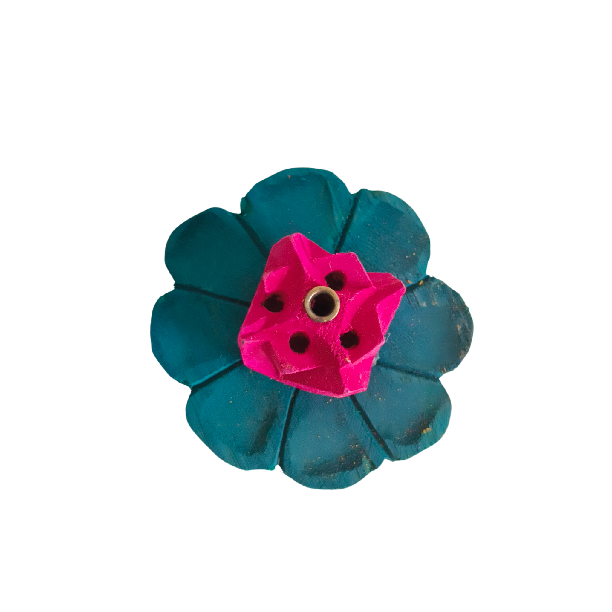 Hand-Painted Wooden Flower Agarbatti Stand – Elegant Incense Holder