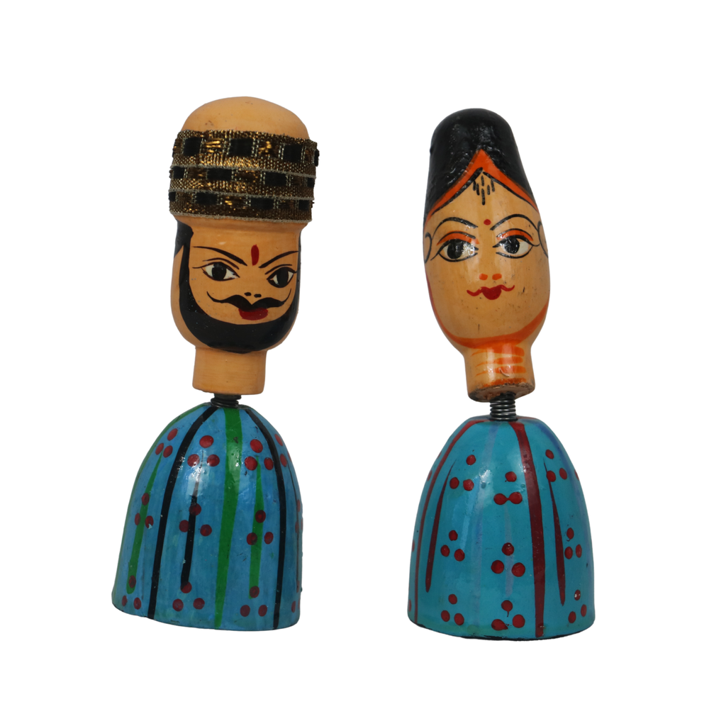 Sardar Spring Doll – Handcrafted Bobble Head for Car & Home Decor   Wooden Lacquerware&toys