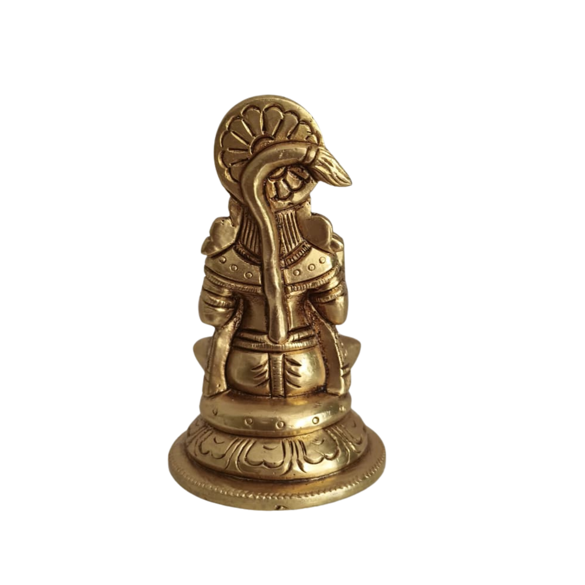 Brass Seated Lord Hanuman Idol – Gada-Bearer in Abhaya Mudra for Protection and Courage