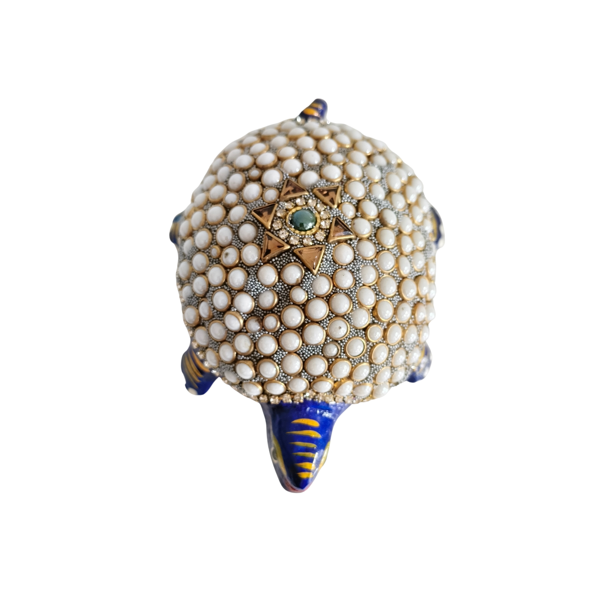 Metal Tortoise with Stone Meenakari | Decorative Feng Shui Figurine