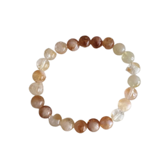 Natural Brown & Cream Crystal Stone Bracelet   Fashion