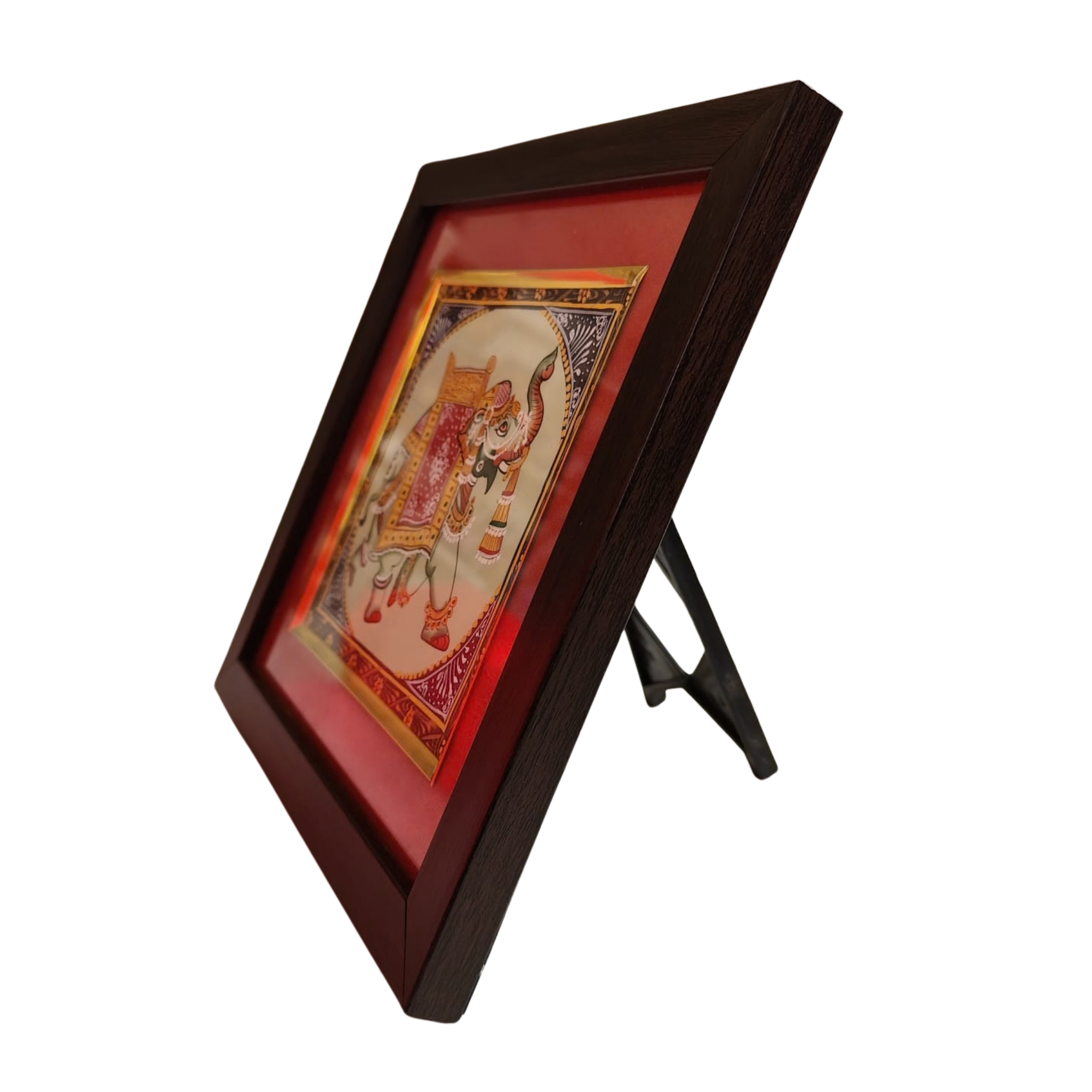 Traditional Rajasthan miniature decorated elephant Indian painting