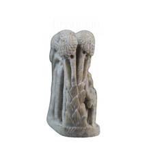 Inlay Jungle Scene – Elephants Beneath Tree, Ethnic Nature Décor
