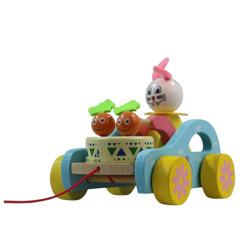 Handcrafted Channapatna wooden pull toy for kids