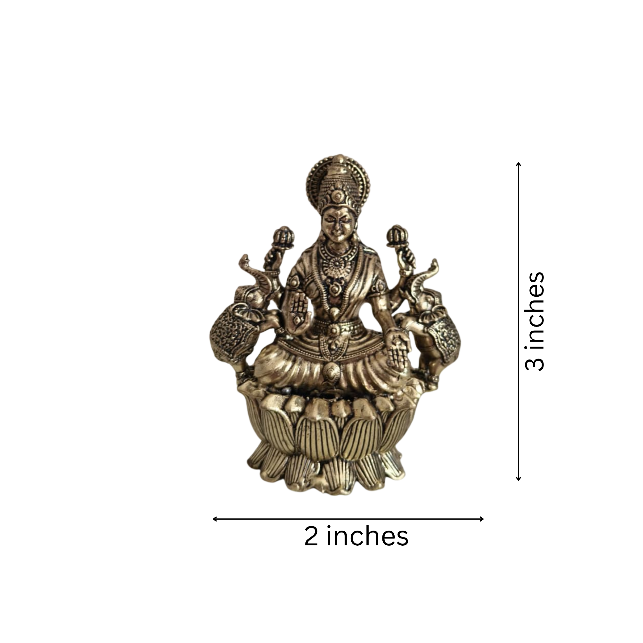 Auspicious Brass Gaja Lakshmi Idol with Elephants - Goddess of Power