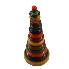 Colorful wooden stacking joker toy