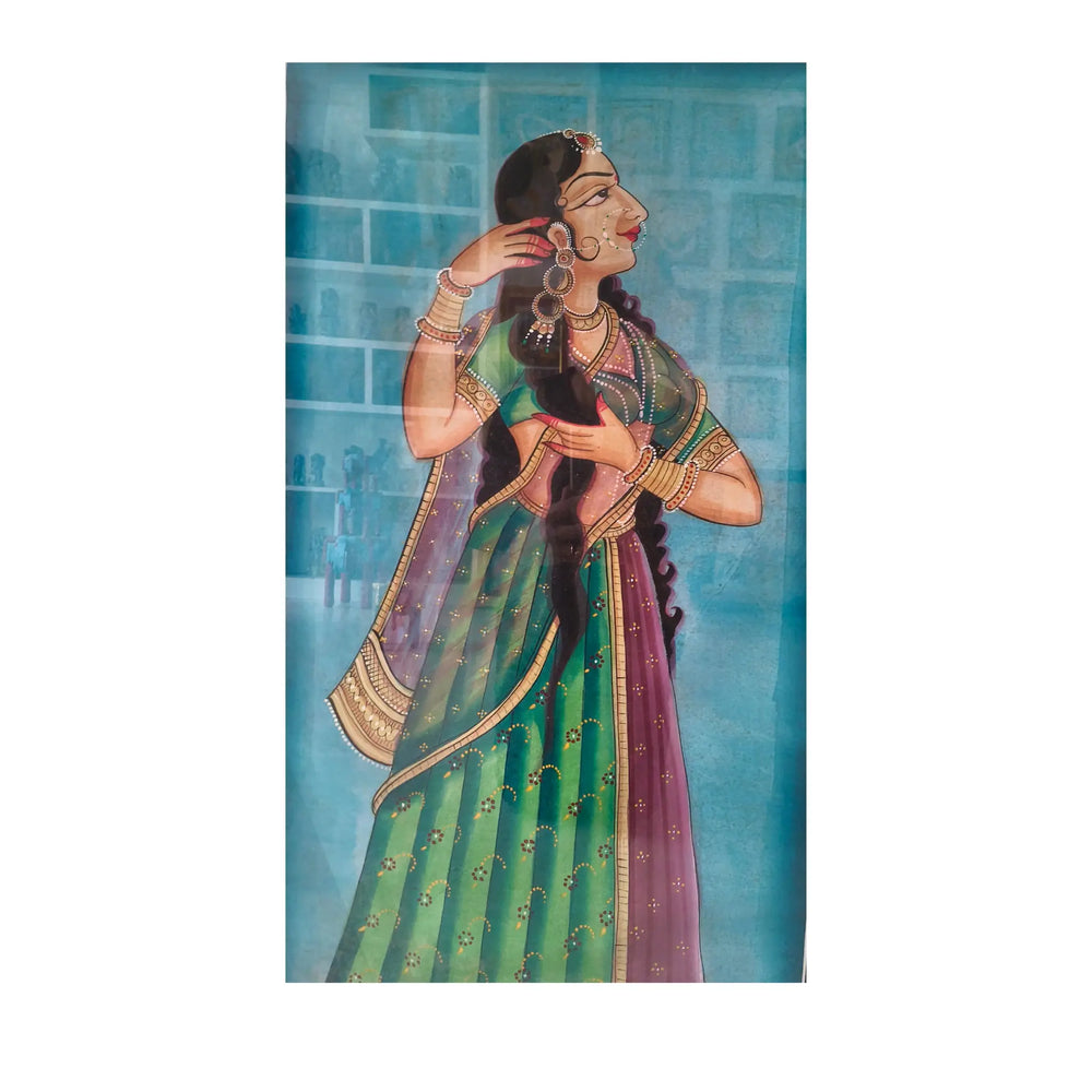 The Royal Beauty - A Hand-Painted Rajasthani Lady   Paintings