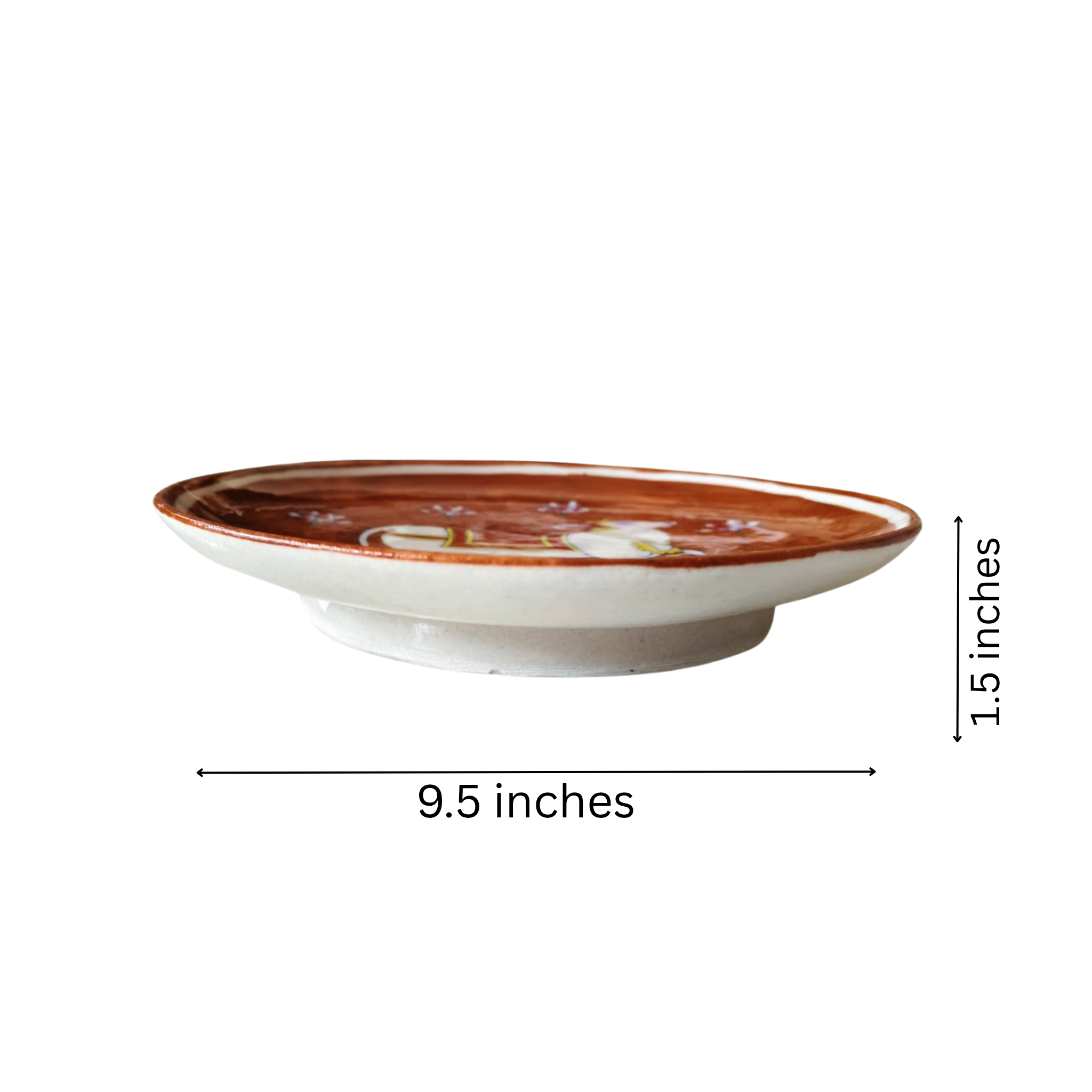 Hand-Painted Indian Pichwai Cow Decorative Plate