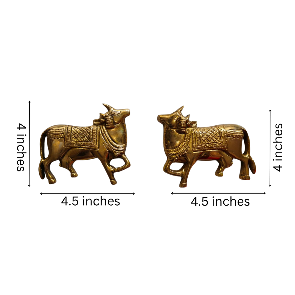 Sacred Golden Brass Nandi Wall Hanging / Decor Idol   Brass Ware