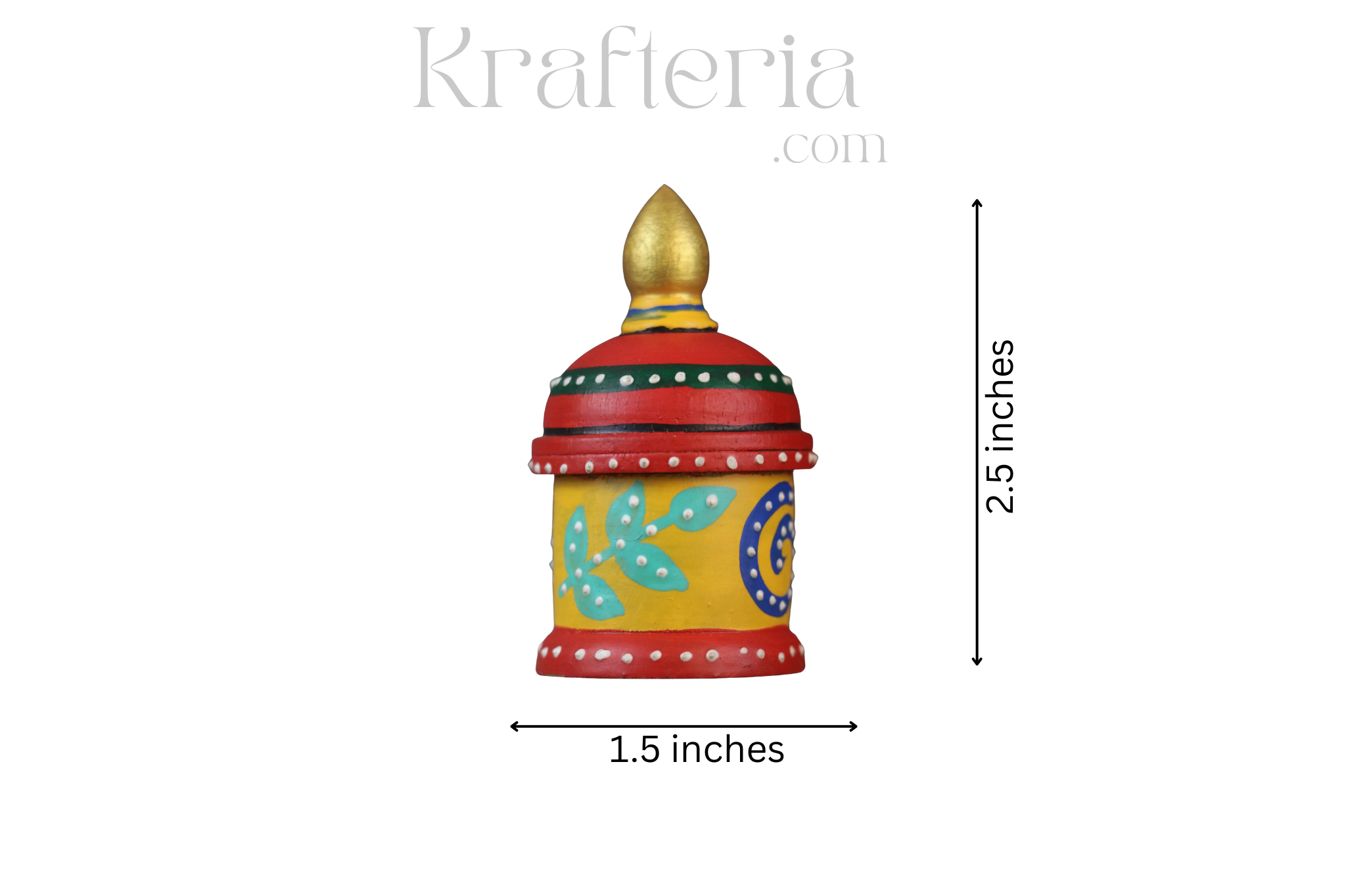 Wooden Sindoor/Kumkuma Holder – Hand-Painted Design