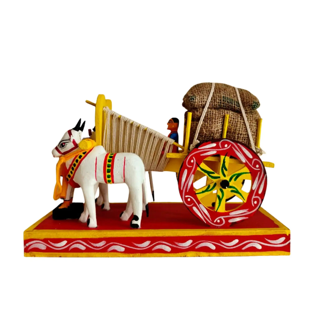 Kondapalli Bullock Cart – Traditional Village Life Wooden Craft   Kondapalli Lacquerware