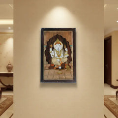 Lord Ganesha with Shankh & Chakra – Rosewood Inlay Art Frame   Inlay Art