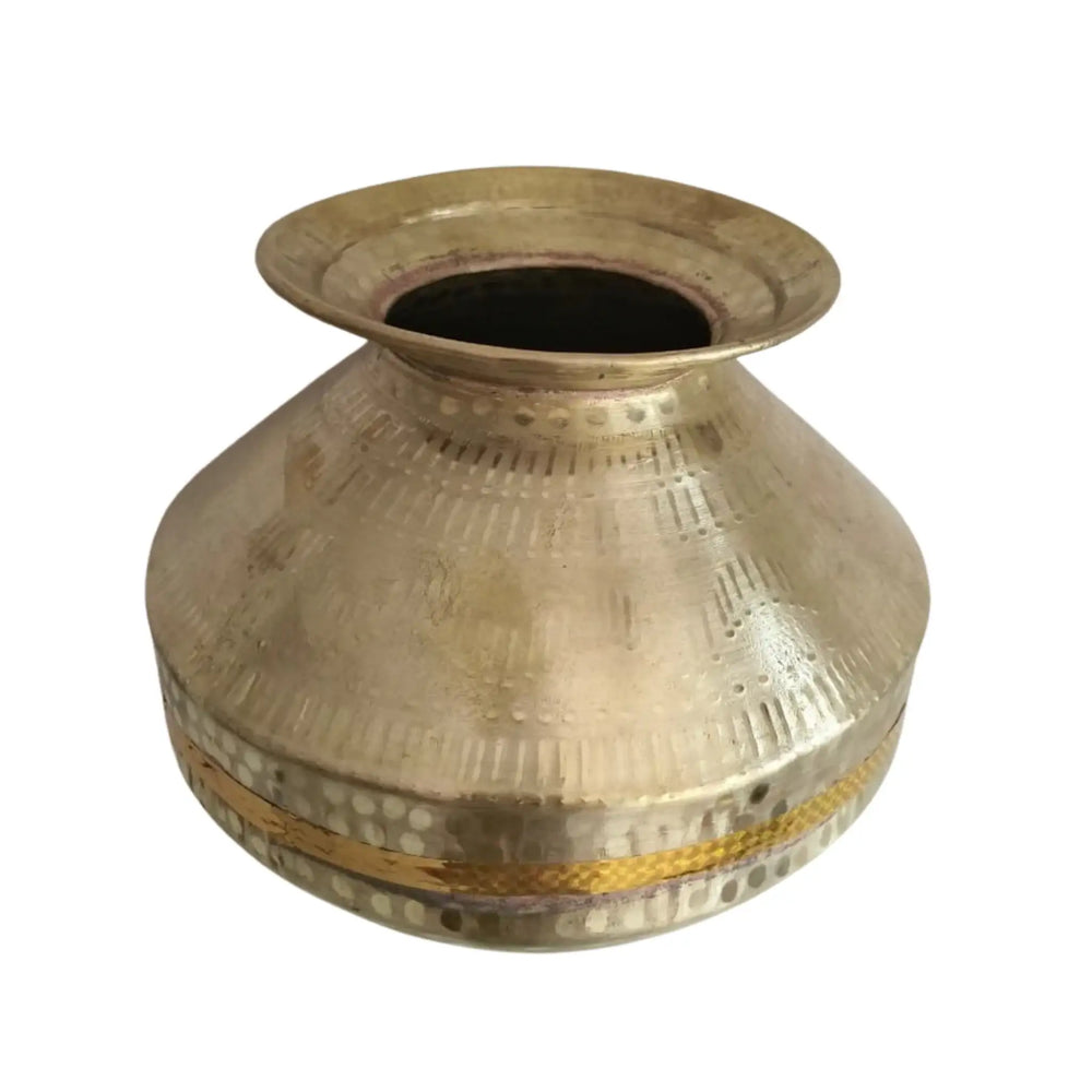 Vintage style brass pot for home spiritual decoration