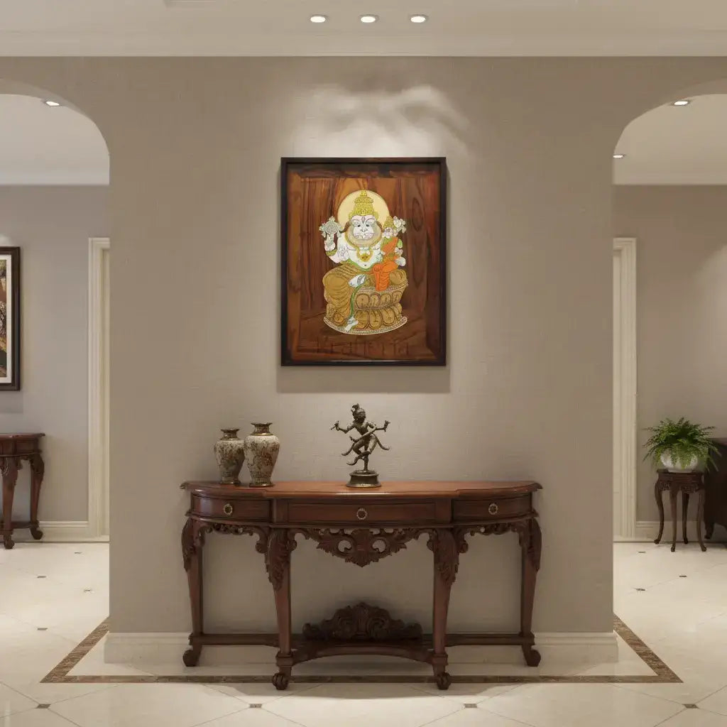 Rosewood Inlay of Lord Lakshmi Narasimha Swamy – Handcrafted Devotional Art   Inlay Art