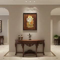 Rosewood Inlay of Lord Lakshmi Narasimha Swamy – Handcrafted Devotional Art   Inlay Art