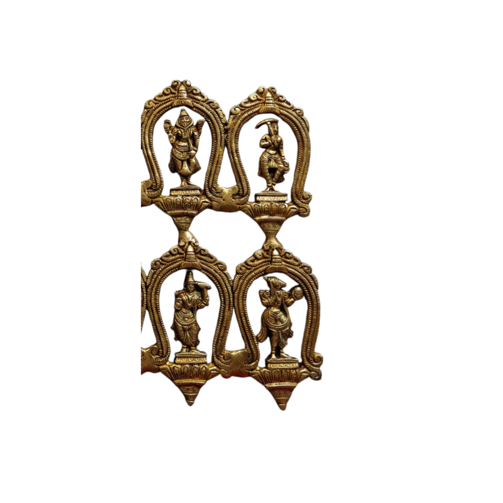 Dashavatara Brass Wall Panel - Rectangular 10 Avatars of Lord Vishnu Wall Hanging   Brass Artwork