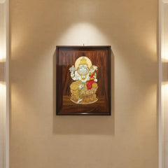 Lakshmi Narasimha Swamy in Rosewood Inlay – Divine Mysore Craft Wall Décor   Inlay Art