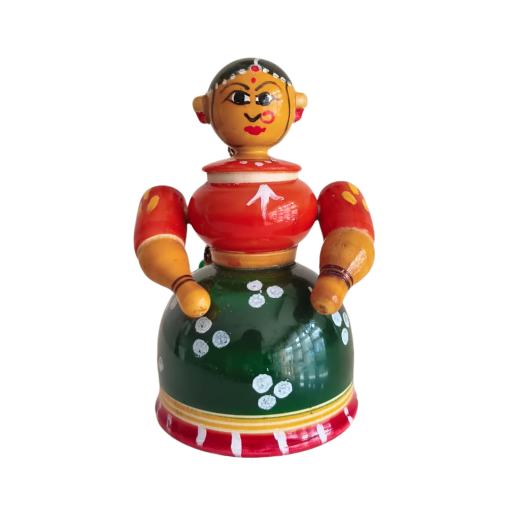 Etikoppaka Wooden Women Box – Handcrafted Traditional Lacquer Toy Storage   Etikoppaka Lacquerware