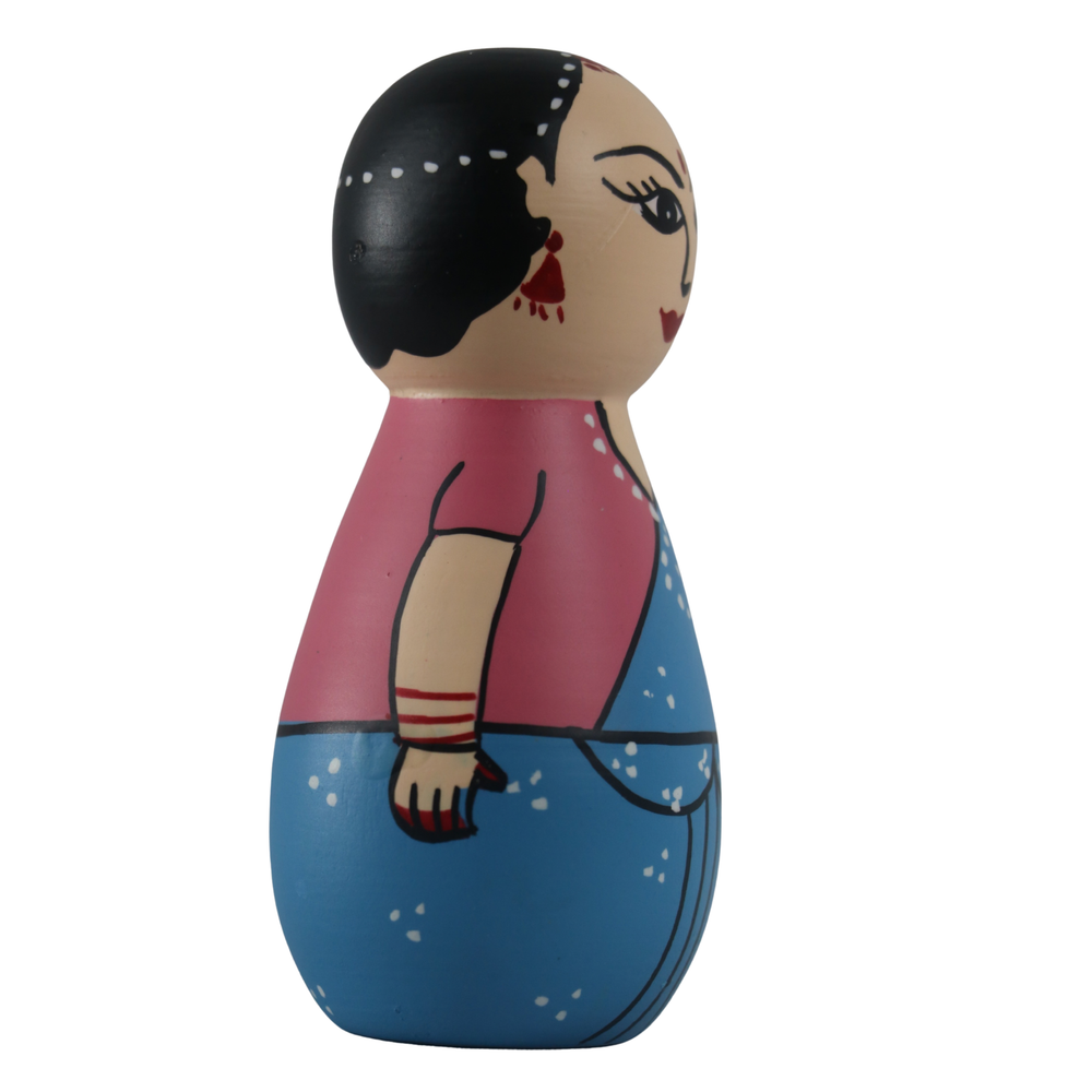Eco friendly wooden women dolls