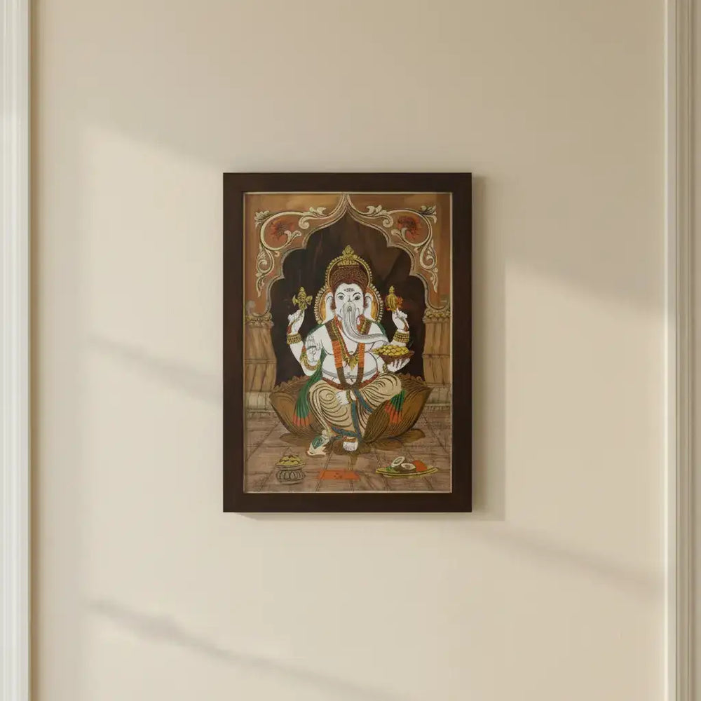Handcrafted Rosewood Ganesh Photo Frame with Inlay Art   Inlay Art