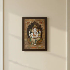 Handcrafted Rosewood Ganesh Photo Frame with Inlay Art   Inlay Art