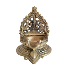 Brass Gaja Lakshmi Diya (Oil Lamp with Elephants)