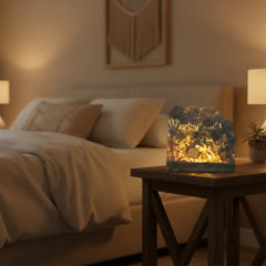 Elephant Under Tree Bedside Lamp – Traditional Jali Carving Artwork   Jali Art