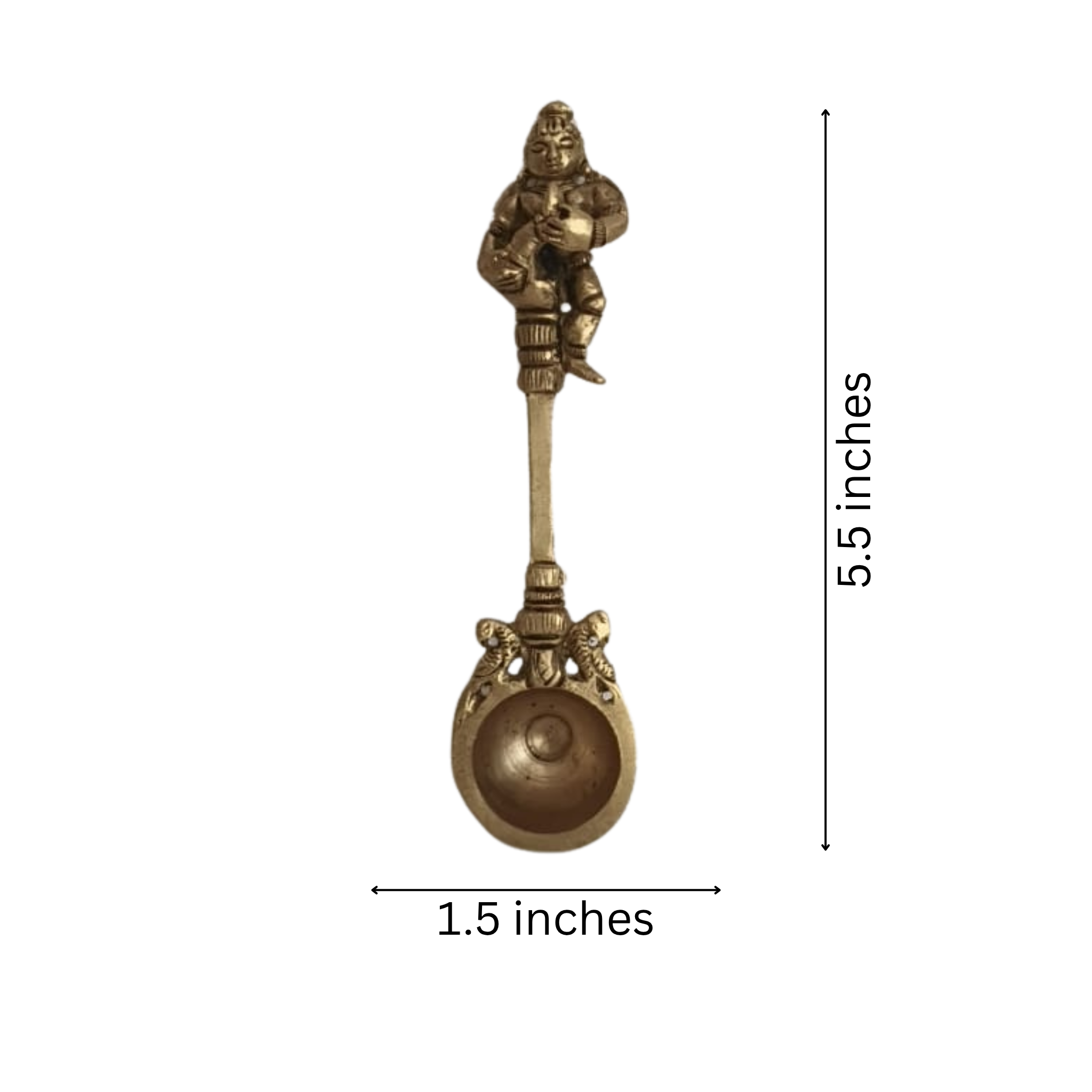 Brass Aarti Spoon Diya Lamp with Long Handle | Traditional Pooja Accessory