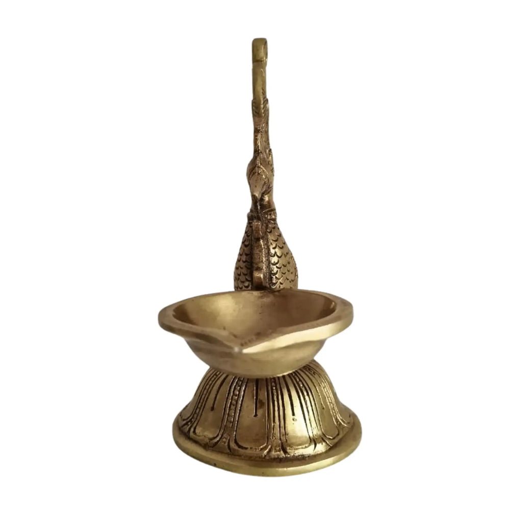 Handcrafted Brass Peacock Oil Lamp (Diya) – Pooja & Home Decor Deepam   Brass Ware